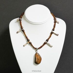 New -  N17 - Necklace - Jasper and fresh water pearls - One of a kind